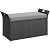 YITAHOME 90 Gallon Outdoor Wicker Storage Bench w/Cushion, Large PE Rattan Deck Storage Box w/Handles & Hydraulics for Patio Furniture, Cushions, Garden Tools, Pool & Sports Equipment, Black &Grey