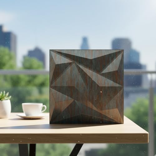 Image of Kayra Decor PVC for Wall Decor - Alps Design, Rustic Wood Color 19.7 inch x 19.7 inch (Pack of 18) - Covers 48.51 Sq. Ft.