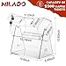 MILADO Raffle Drum, Acrylic Raffle Ticket Spinner, Raffle Ticket Drum with Stand and Lock, Holds 2500 Tickets, Clear Raffle Box for Lottery Games, School Activities(11 x 10.9 Inch)