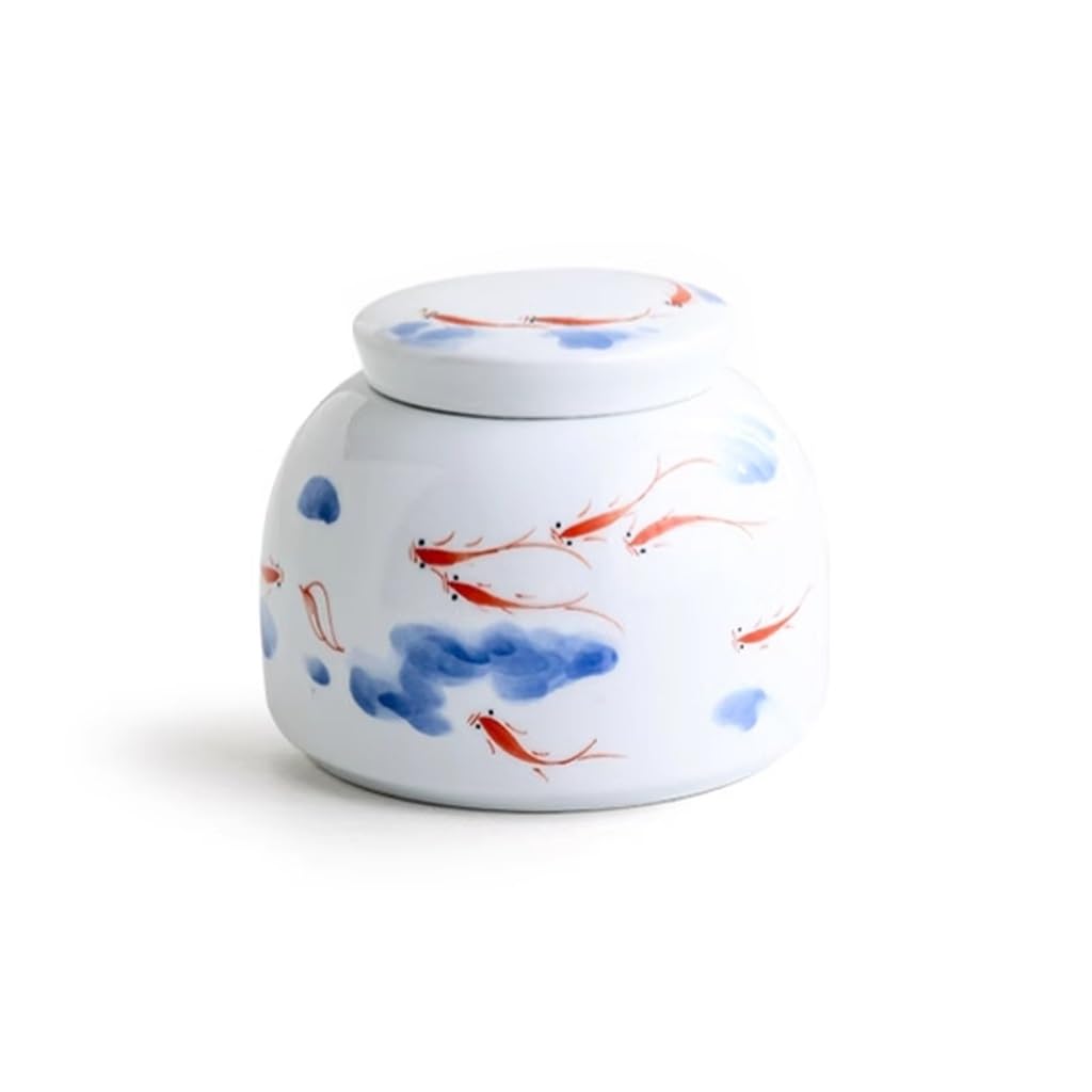 LYGSWDB Słoik cukru Ręcznie malowane ceramiczne puszki na herbatę Gospodarstwa domowego Pu'er Czarna herbata Puszki na herbatę luzem Zamknięte puszki na herbatę z pokrywkami Pojemnik na herbatę