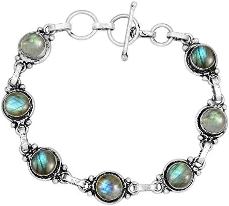Sterling Silver Jewelry Natural Labradorite Bracelet for Women, Labradorite Boho Bracelet, Handmade Labradorite Bracelet, Stone Bracelets for Women