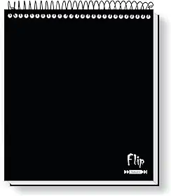 Caderno Flip Preto Sem Pauta Capa Dura 1 matéria 80 Folhas