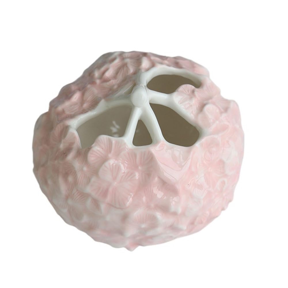 Mini vase en céramique rose hortensia pour décoration salon