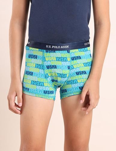 Image of U.S. Polo ASSN. Boys EKT04 Mid Rise Cotton Spandex Trunks - Pack of 3