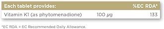 Solgar Vitamin K1 (Phytomenadione) 100 µg Tablets - Pack of 100 - Supports The Liver - for Healthy Bones - Vegan, Gluten Free and Kosher