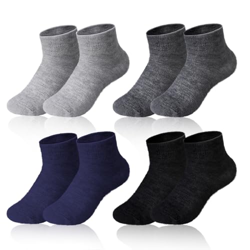 Cutecrop 4 Pairs Alpaca Wool Socks for Women Men Thermal Winter Hunting Socks Moisture Wicking Hiking(8-10,Ankle,Classic Color)