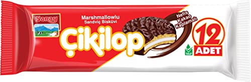 SARAY CIKILOP 60g Mini Marshmallow-Sandwich-Keks - Türkische Süßigkeit mit Vollmilchschokolade und Kokos Streuseln… – Bild 4