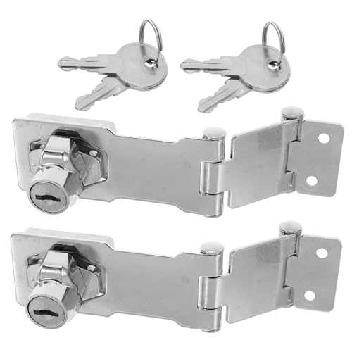HAMPPLIES 2 セット通用?具 キャビネットロック 鍵付き クラシックラッチ 防犯補助錠 引き出しや冷蔵庫 ファイルキャビネット対応 取り付け簡単