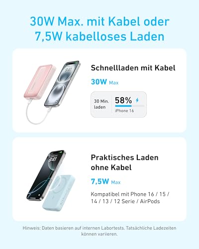 Anker Zolo 10000mAh kompakte magnetische Powerbank 30W Schnellladen – Ansicht 2