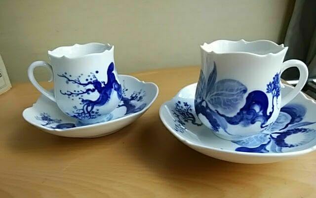 少し値下げマイセンMeissenブルーオニオンカップ&ソーサーペア2客セット