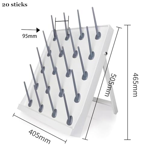 Estante de secado de laboratorio con clavijas desmontables y soporte de soporte, ideal para secar cristalería y botellas en laboratorios escolares
