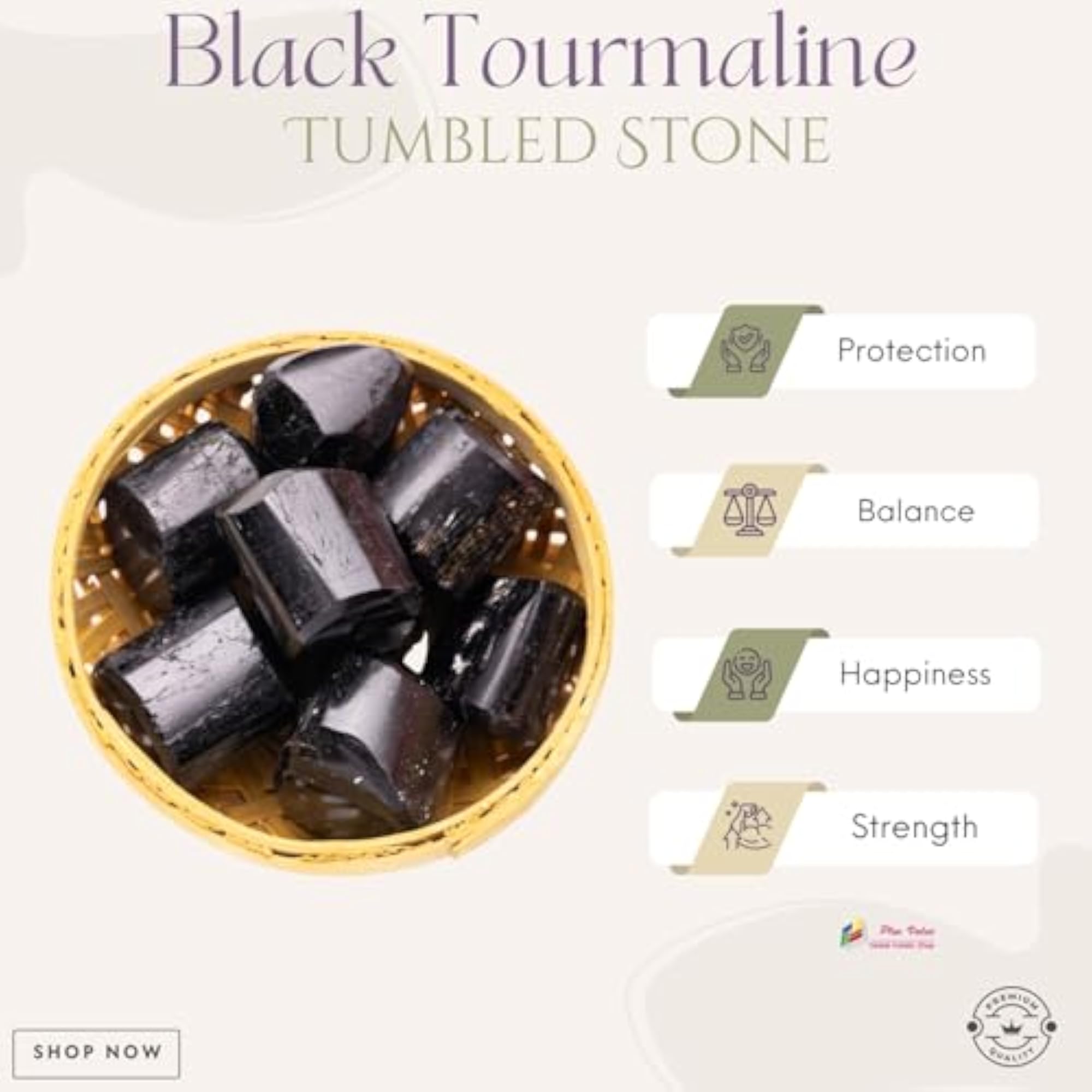 Natural Tourmaline Tumbled Stone Pebbles for Protection