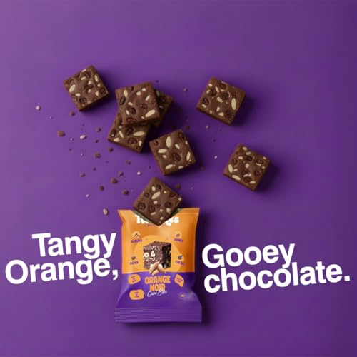 Image of Twiddles Mini Snack Bar Chocolate Orange Belgian Bites , Pack of 12 | Energy Bites | Vegan | Gluten-Free | Millets | Cashew | Natural | Superfood | Healthy Chocolate | 80 Calories | Dates burfi made with Dry fruits & millets