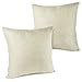 ITD HOME - 2 Fundas Cojines de Algodón Lino para Sofás, Fundas Cojines 45 x 45cm Talla Unica, Funda de Almohada para Camas, Coches, Salones, Sillones (Marrón Claro)