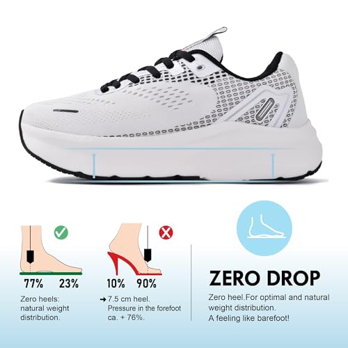 Image of JACKSHIBO Wide Toe Box Shoes Women Arch Support Zero Drop Wide Sneakers | Orthopedic, Plantar Fasciitis, Running, Walking, Athletic, Tennis, Gym, Workout, Supportive, Width, Cushion, Thick Sole