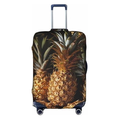 Housse de bagage de voyage dorée pailletée ananas et blanc pour finition chic