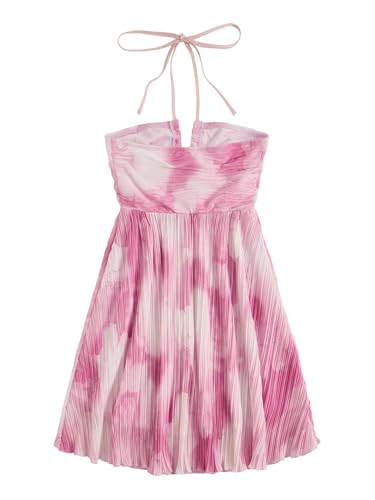 Image of SOLY HUX Women's Tie Dye Cami Dress Halter Backless Sleeveless A Line Short Summer Dresses Sundress