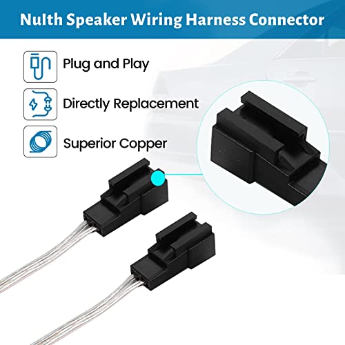 Nuith Car Speaker Wiring Harness Connector Adapter Replacement For Chrysler/Dodge/Jeep/Eagle/Plymouth 1991-2007 Aftermarket Door Speaker Wire Cable Plug 2 Pc #TOP3
