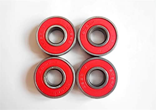 Roulement 608-2RS 8mm pour patins à roulettes rouleau acier couvercle rouge