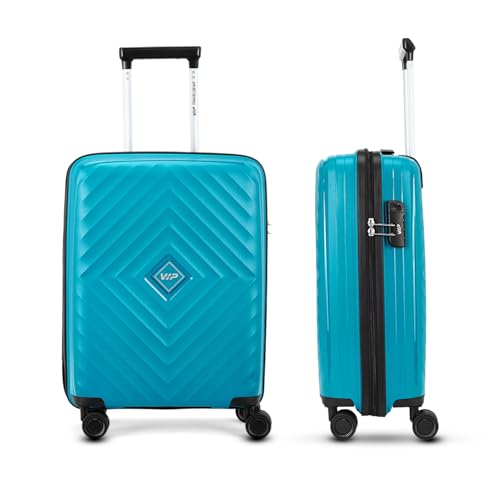 Image of VIP Cabin Polypropylene (PP) Quad Active 55 Cm 8 Spinner Wheels Trolley Bags For Travel, Hard Case Lightweight Bag With Combination Lock, Tough Suitcase For Travel (Blue) (Small)