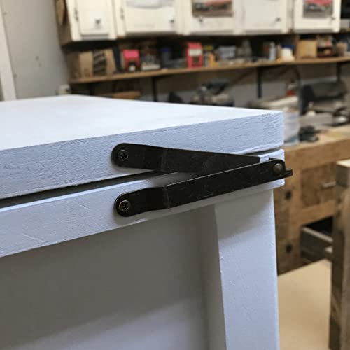 Dophee 2Pcs Antique Bronze Rotatable Folding Lid Support Stay Hinges For Home Furniture Cabinet Wooden Boxes Cases Display - 5.71"X 3.31"X 0.43 #TOP5