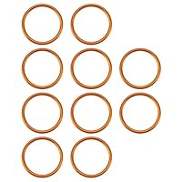 EMSea 10 Stück Krümmerdichtung Dichtring 28 X 34 X 2 Mm Hohl Kupferfarbenes Metall Motorrad-Auspuffrohr Kompatibel mit Simson S51 Kompatibel mit Schwalbe SR1