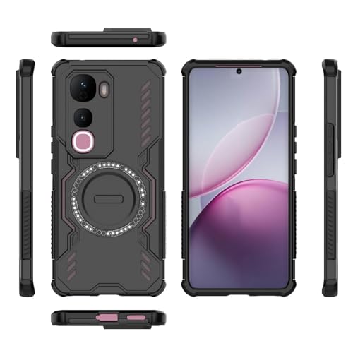 Image of Back Cover Case for Vivo Y400 Pro 5G | 360 Protection Mobile Phone Case Mag-Safe | Camera Protection | Vivo Y 400 Pro Back Cover /Vivo Y400 Pro 5+G - Black TPU+PC