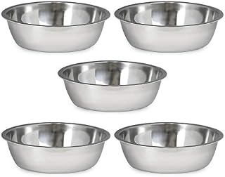 Me and My Pets Stainless Steel Food/Water Bowl - Pack of 5 - 17.5cm