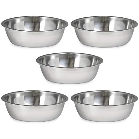 Me and My Pets Stainless Steel Food/Water Bowl - Pack of 5 - 17.5cm Cover