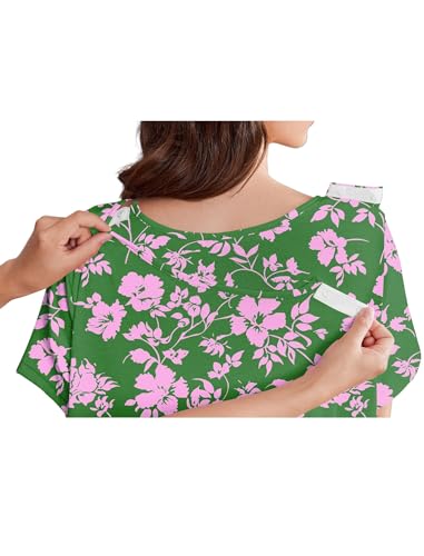 Image of Deyeek Hospital Gowns for Women Labor Delivery Shoulder Surgery Dress Adaptive Clothing Night Robes for Elderly Plus Size