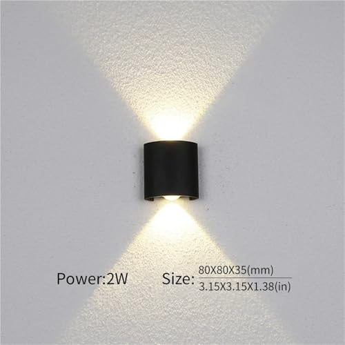 Aplique de pared LED exterior interior negro de 2W estanco IP66 e iluminación pasillo 3