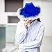Boa Cowboy Hat, Trimmed Fashion Blue Cowgirl Hat | Felt Western Headwear, Party Costumes Headgear, Halloween