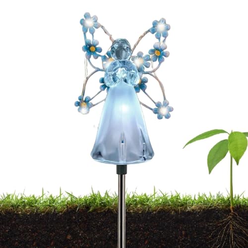Decoración de césped y jardín con luz solar impermeable y diseño de ángel protector