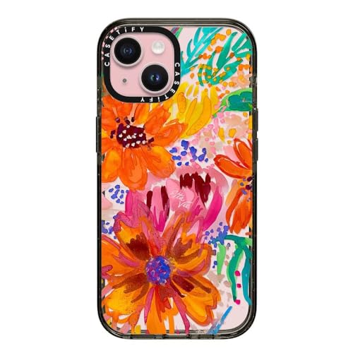 Coque iPhone 15 CASETiFY Impact antichoc motif Fleurs aquarelle EttaVee
