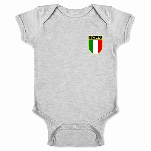 Italy Soccer Retro National Team Infant Bodysuit for Baby Fans Grey 6M