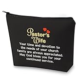 G2TUP Bolsa de cosméticos para pastor, esposa, ministro, esposa, regalo de iglesia cristiana con texto en inglés 'May God Bless You', Bolsa de maquillaje Minister Wife