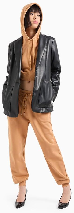 Armani Exchange Womens Cotton Diagonal French Terry Jogger with Script Logo - Image 4