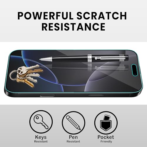 Image of FIRST MART Military-Grade Matte Anti-Glare Tempered Glass for iPhone 16 and iPhone 15 (6.1 Inch) With Installation Kit | Edge to Edge Coverage |Anti Glare, Bubble-Free [2 Pack]
