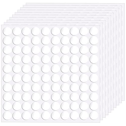 Cosics Double Sided, Removable Sticky Tack, 1000 Pack Sticky Wall Putty, Round Clear Mounting Tacky Tabs, 0.4 Inch Stickers For Poster Picture Photo Hanging Balloon Decoration #TOP18