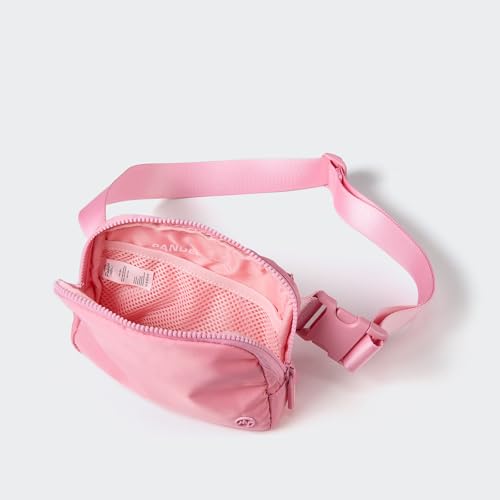Image of Pander Two Way Zipper Fanny Pack Nylon Everywhere Belt Bag for Women, Water Repellent Waist Packs, Crossbody Bags with Adjustable Strap (Light Pink).