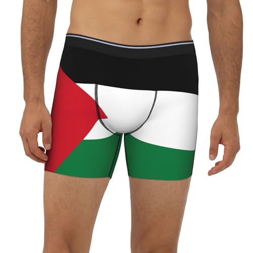 SEAEAGLE Palestinian flag Adult Quadrangle Underpants Men's Long Boxer Briefs Male Fun Shorts4
