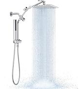 Veken 10" Luxurious All Metal Rain Shower Head with Handheld Spray Combo, High Pressure Rainfall ...