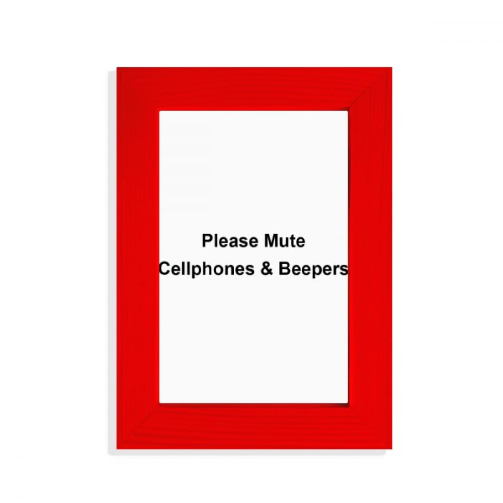 Cadre photo rouge symbole muet pour interdiction téléphone portable