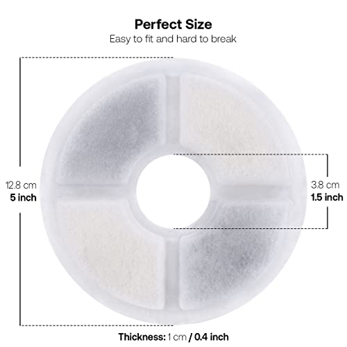 ADOV Cat Water Fountain Filters, 4-Pack Triple Action Round Fountain Filter for Replacement Cat Fountains with Ion Exchange Resin and Activated Carbon Compatible with Water Dispenser 2-2.5L - Image 6