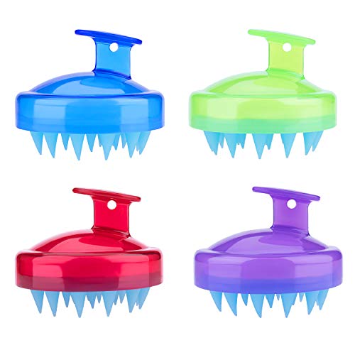 Hair Scalp Massager Brush, 4PCS Silicone Brush, Wet And Dry Hair Scalp Brush With Soft Rubber Perfect for Men, Women