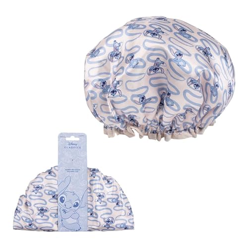 CERDÁ LIFE'S LITTLE MOMENTS | Gorro de Ducha Stitch Impermeable y Ajustable | Gorro Ducha Stitch Ideal para Ducha, Spa y Viajes