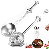 2Pcs Flour Sifter for Baking, Powdered Sugar Shaker Duster for Sourdough Bread, One-hand Operation Sugar Dispenser with Stainless Steel, Pick Up and Dust Flour Sifter