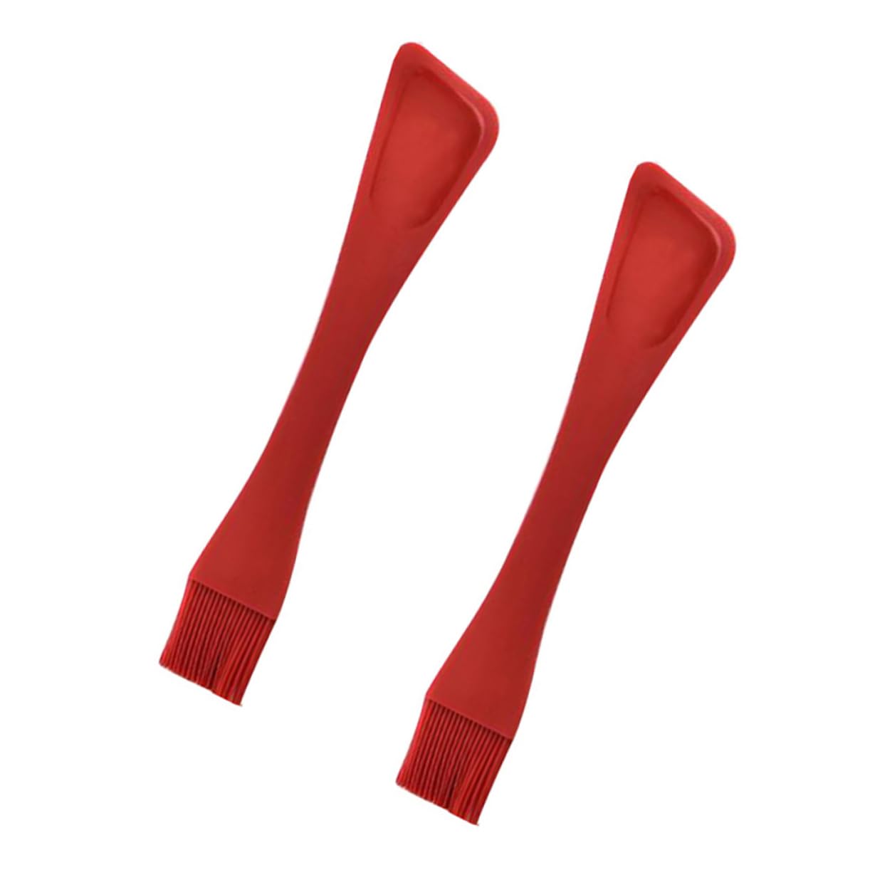 BRIGHTFUFU 2pcs Silicone Basting Brush Food Grade Baking Bbq Brush for Cooking Handle Non Stick Kitchen Utensil for Home Use Red