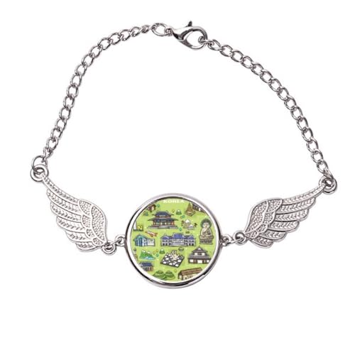 Bracelet ailes d'ange souvenir de Corée du Sud en métal taille M cadeau idéal