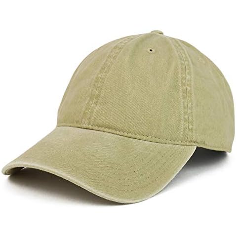 Armycrew XXL Oversize Big Washed Cotton Pigment Dyed Unstructured Baseball Cap, Khaki, XXL Cover